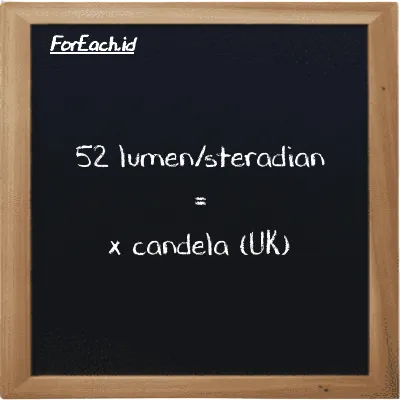 Contoh konversi lumen/steradian ke candela (UK) (lm/sr ke uk cd)